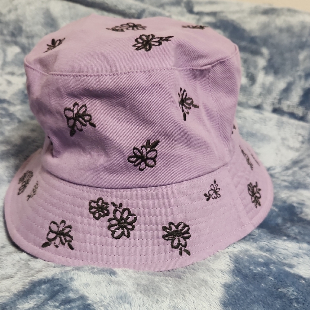 Purple Floral Kids Bucket Hat